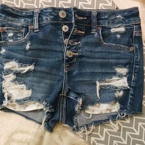 Distressed Denim Shorts